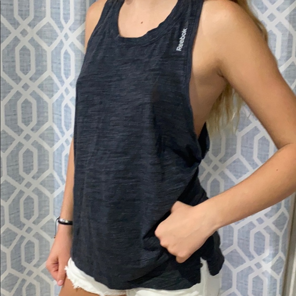 Black Reebok racer back tank top
